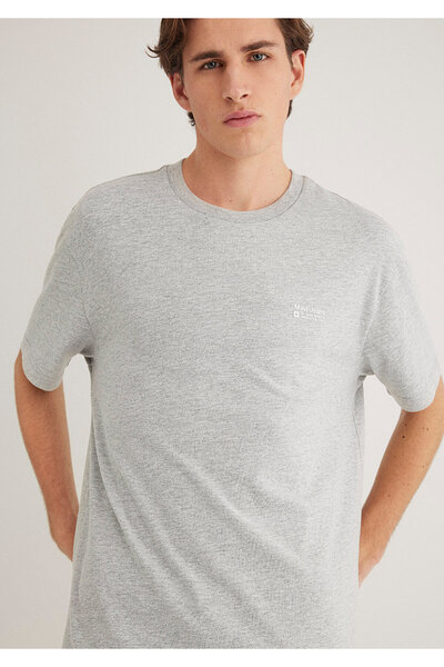 Mavi Jeans Printed Gray T-Shirt Loose Fit / Loose Relaxed Cut 0612591 -80018