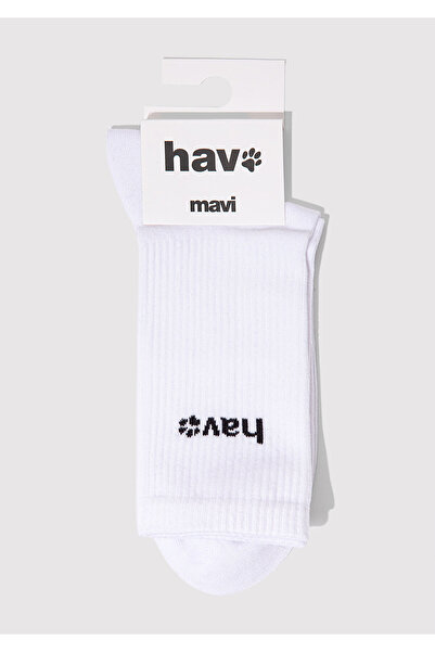 Mavi Air Printed White Socket Socks 0912075-620