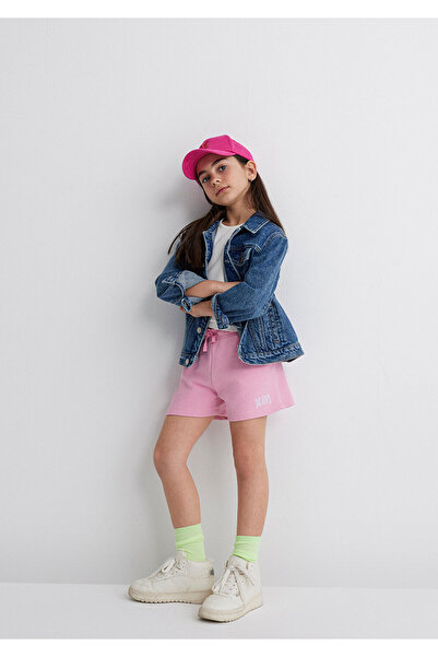 Mavi Logo Baskılı Pembe Şort 7410002-70972