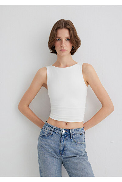 Mavi Boat Neck White Polyamide Ball Fitted / Body Fitted Cut 1613497-70057