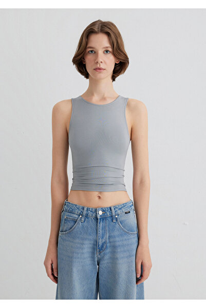 Mavi Halter Neck Gray Polyamide Tank Top Fitted / Fitted Cut 1613499-70098