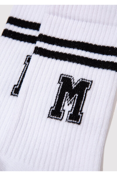 Mavi Logo Detailed White Socks 0911108-20843
