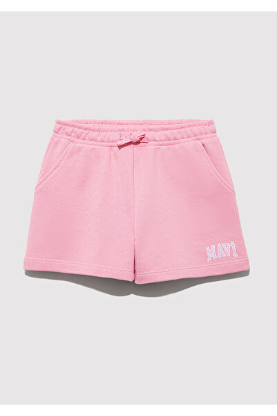 Mavi Logo Baskılı Pembe Şort 7410002-70972