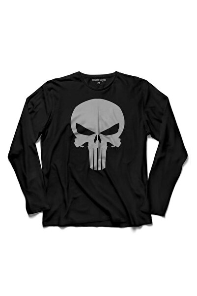 Kendim Seçtim Tricou cu mânecă lungă negru tricou PUNISHER PUNISHMENTER FRANK...