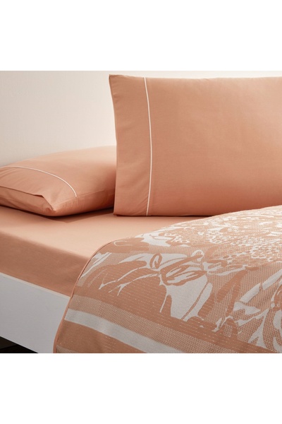 Taç Taç Jacquard Idore Double Personality Pique Suit Salmon