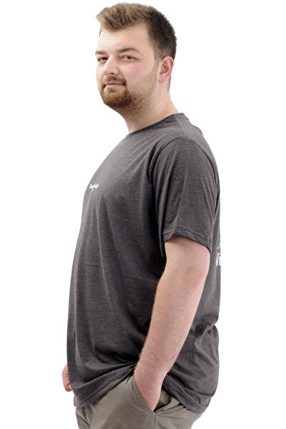 ModeXL Men's T-Shirt - Mode XL, Plus Size, Crew Neck, Printed, Anthracite VAN GOGH U24040