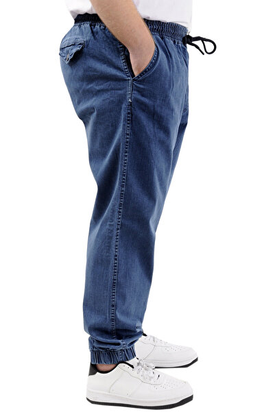 ModeXL Plus Size Mode XL - Men's Blue Jeans Jogger Pants, Elastic Leg - TORONTO 23916