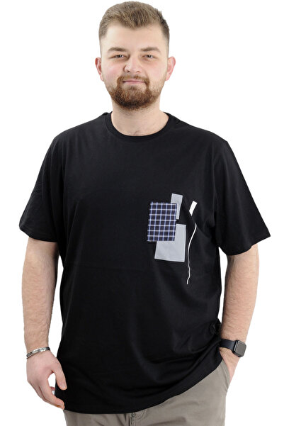 ModeXL Men's Crew Neck Printed T-Shirt - Mode XL, Plus Size, Black GARNILI U24045