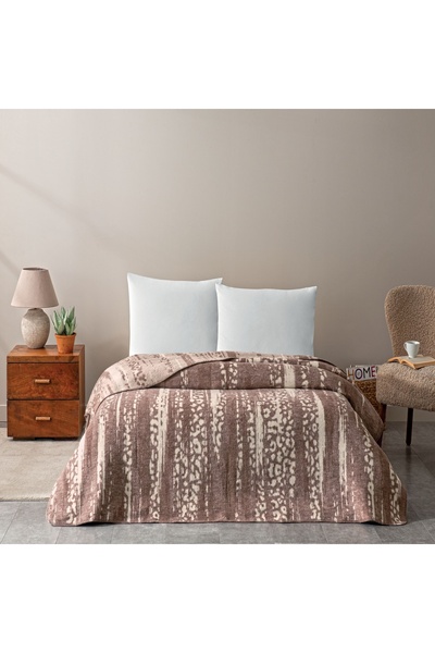 Taç Single Blanket Brown - Crown Savanna Cotton