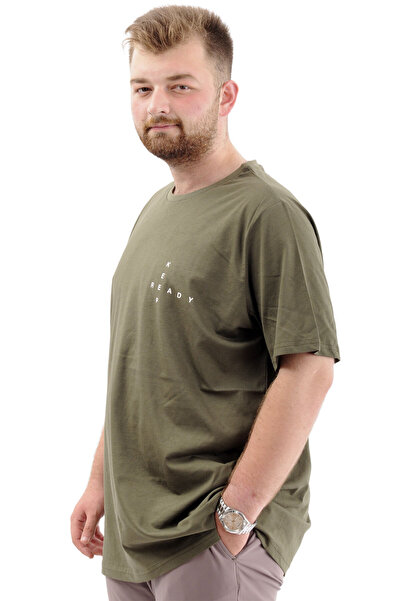 ModeXL Men's KHaki T-shirt - Crew Neck, Soft TextUre, Printed, Mode XL, U24083