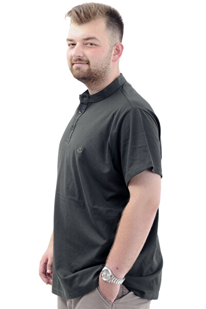 ModeXL Men's Prevailing Collar BUtton T-shirt - Mode XL, PlUs Size, kHaki U24339