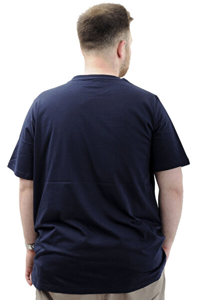 ModeXL Чоловіча футболка - Mode XL, великий розмір, з принтом, бавовняна, з круглим вирізом, синя CREATE U24079