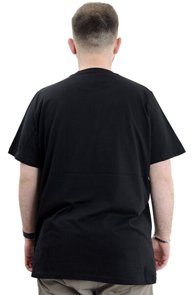 ModeXL Ανδρικό μπλουζάκι με λαιμόκοψη μεγάλου μεγέθους - Mode XL, εμπριμέ, μαύρο, REFILL U24044