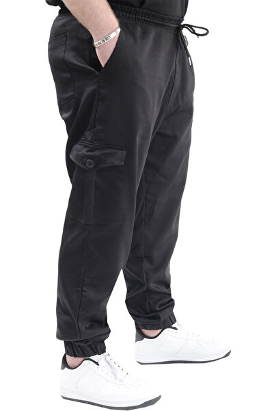 ModeXL Men's Linen Joggers - Plus Size, Spring, Black 23912