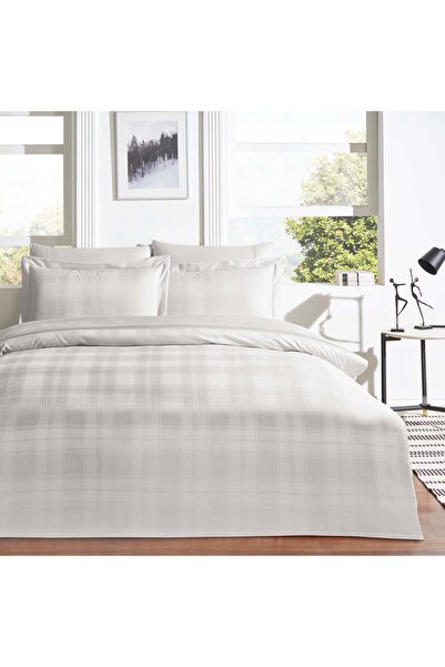 Taç Carly Jacquard Double Duvet Cover Set Mink