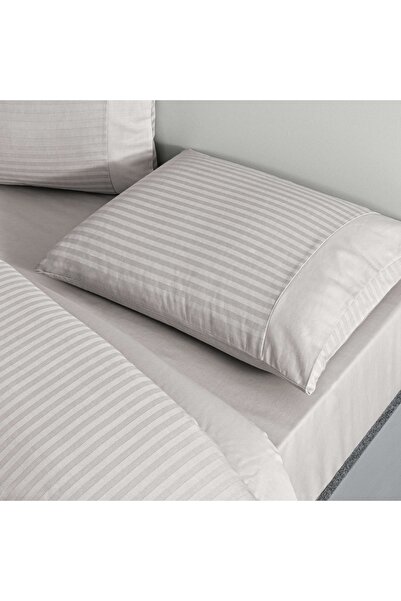 Taç Grey Double Crown Stripe Premium Duvet Cover Set