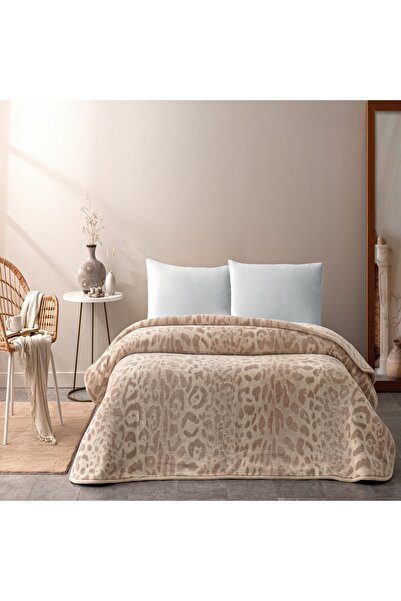 Taç Single Brown Blanket - Crown Merlot