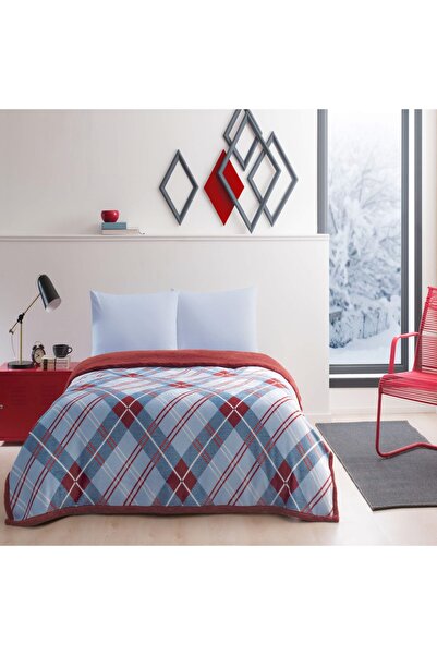 Taç Rialta Tek Kişilik Battaniyeli Çarşaf Seti Kırmızı