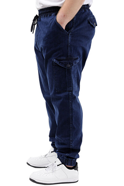 ModeXL Men's Jogger Jeans - Large Size, Cargo Pocket, Navy Blue TORONTO 23917