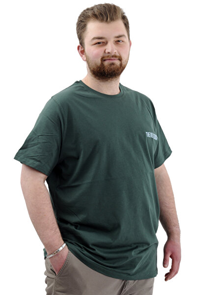 ModeXL Ανδρικό μπλουζάκι - Mode XL, Μεγάλο μέγεθος, εμπριμέ, βαμβακερό, μπλουζάκι με λαιμόκοψη TOUCH U24066 Nefti