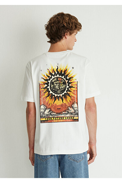 Mavi Back Printed Ecru T-Shirt Loose Fit / Relaxed Fit 0612459-80194