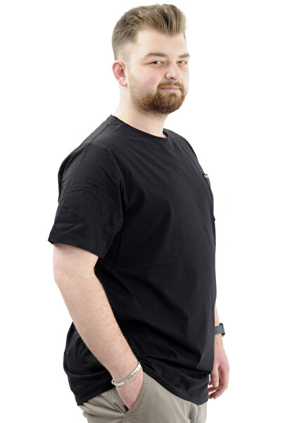 ModeXL Plus Size Crew Neck Cotton T-Shirt - Mode XL CHANGE U24050 Black