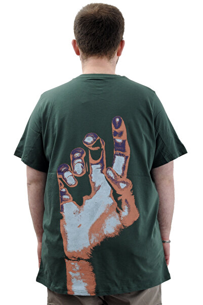 ModeXL Ανδρικό μπλουζάκι - Mode XL, Μεγάλο μέγεθος, εμπριμέ, βαμβακερό, μπλουζάκι με λαιμόκοψη TOUCH U24066 Nefti