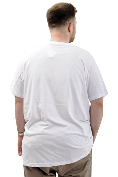 ModeXL Men's Crew Neck Printed Cotton T-shirt - Mode Xl, White, Flame U24082