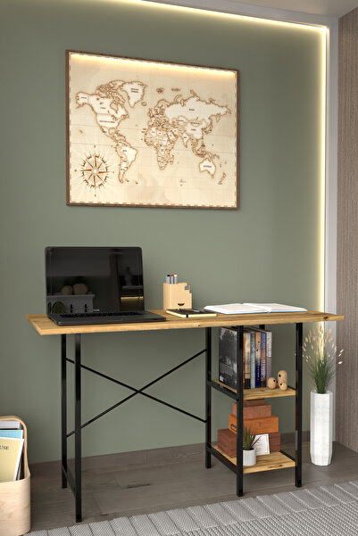 Alfonso Bilgisayar Masası Çalışma Laptop Ofis Masası 50x120 Ceviz