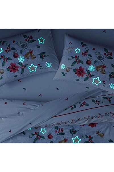 Taç Ranforce Red Crown Charm Glow Double Duvet Cover Set