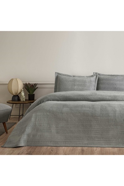 Linens Velona Double Bedspread Set Gray