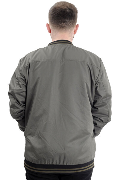 ModeXL Men's Reversible Large Size Coat - Mode XL 23652 Khaki