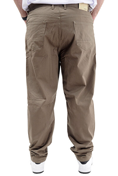 ModeXL Milano Classic 20902 Linen Trousers - Large Size, 5 Pockets, Earth Color