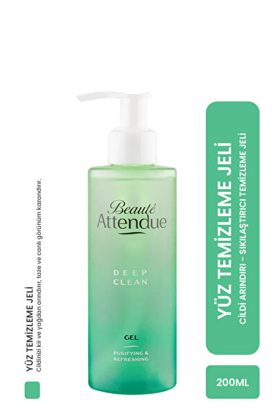 BEAUTE ATTENDUE Cildi Kalıntılardan Arındırıcı, Gözenekleri Temizleyici, Cildi Sıkılaştırıcı Yüz Temizleme Jeli