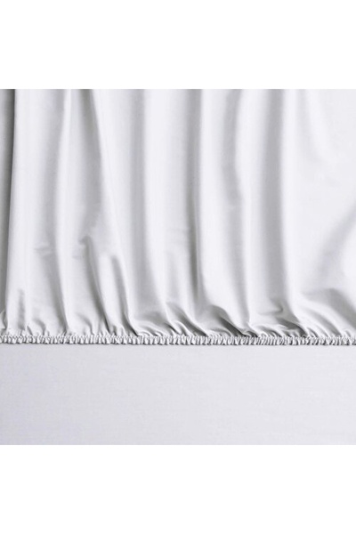 Linens Mix&Match Cotton Satin Single Fitted Sheet Ecru