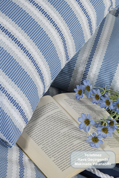 Elart Scatt Duvet Cover Set Double Elastic Fitted Sheet (200X220 cm) Blue