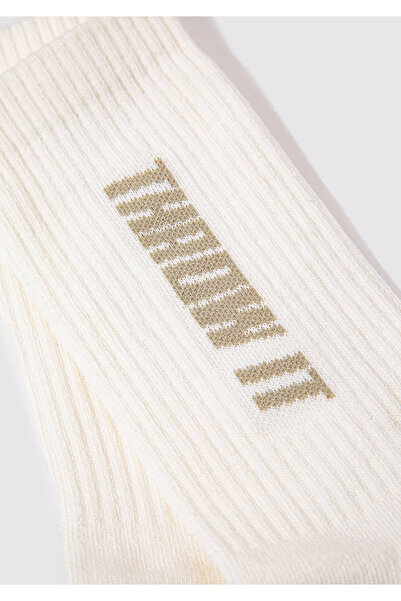 Mavi Throw It Printed Ecru Socks 0911755-34671