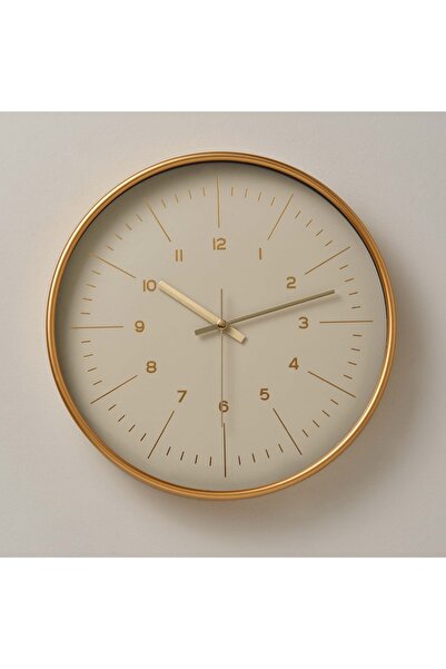 Linens Oscar 29,5 cm Duvar Saati Beyaz-Gold