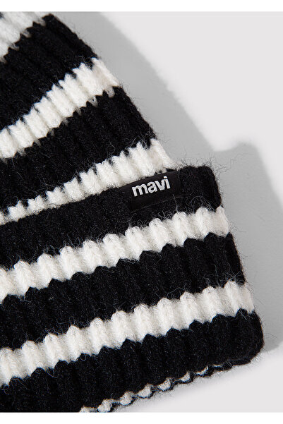 Mavi Striped Black Beret 1912804 -900