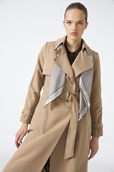 Zühre Chain and Belt Detailed Mink Trench Coat 12615