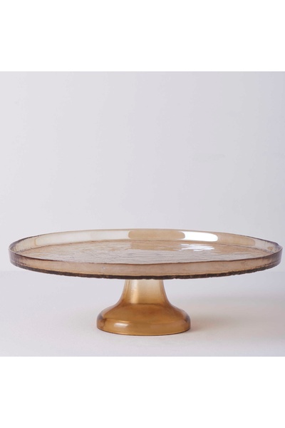 Linens Gleam Cam 32 cm Ayaklı Servis Amber