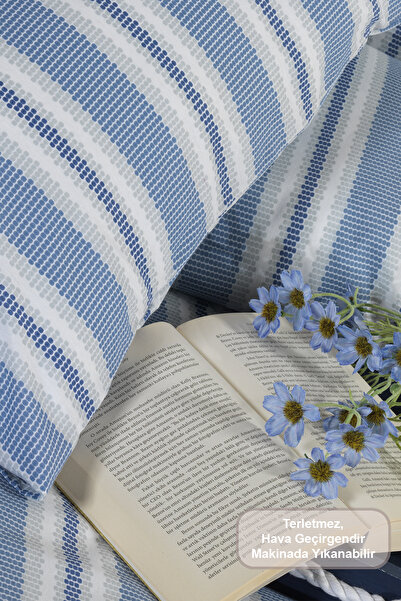 Elart Scatt Duvet Cover Set Single Fitted Sheet (160X220 cm) Blue