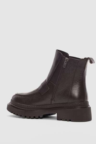 selin shoes Dámské boty Viola z pravé kůže s elastickým páskem - hořkohnědá