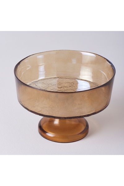 Linens Gleam Cam 21 cm Ayaklı Servis Amber