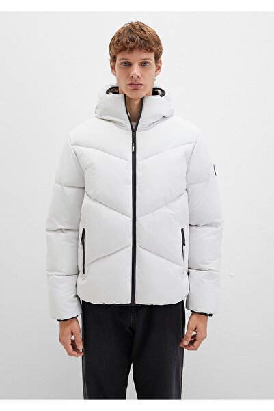 Mavi Hooded Gray Puffer Jacket 0110360 -83746