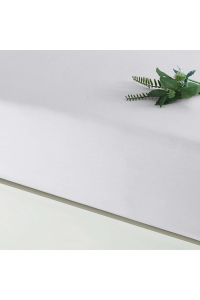 Linens Mix&Match Cotton Satin Double Fitted Sheet Ecru