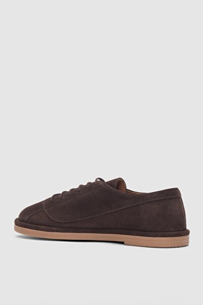 selin shoes Nelline Жіночі туфлі зі шнурівкою з натуральної шкіри - КАВОВИЙ ЗАМШ