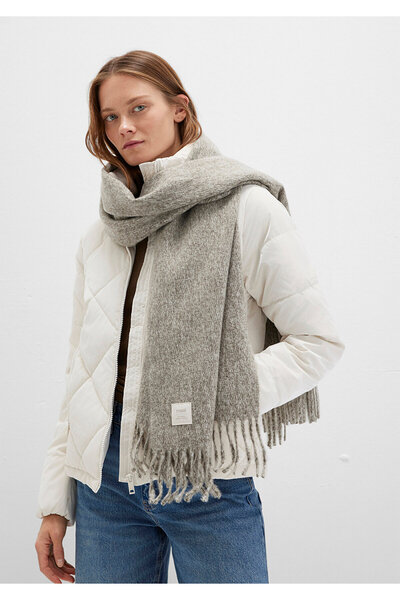 Mavi Brown Tasseled Scarf - 198940 -71769