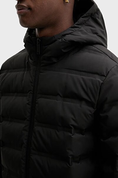 Calvin Klein Men's Brand Logo Quilted Regular Fit Mold Black Coat Lv04Ld521G Ub1