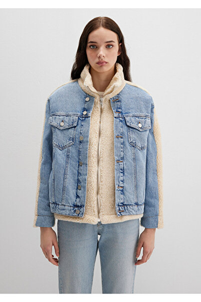 Mavi Rubina 90S Light Blue Faux Fur Jean Jacket 1110278 -88589